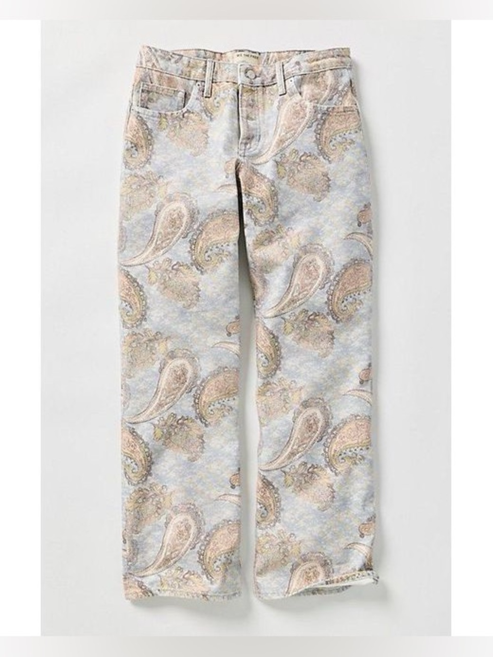 Free People Tennessee Low Rise Illusions Jeans Limestone Paisley Size 31
